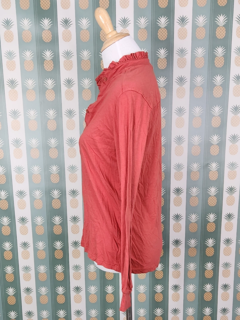 LAMade Long-Sleeve Ruffle Collar Button-Front Top - Picture 2 of 6